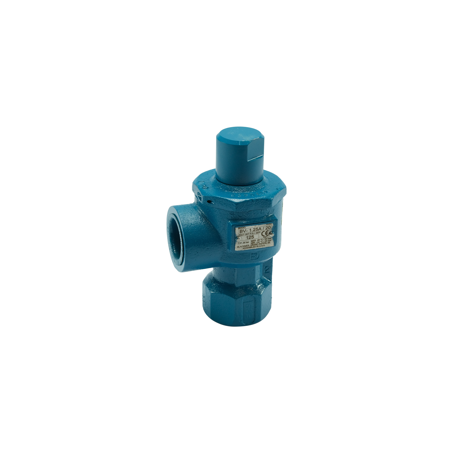 A blue bypass valve
