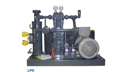 Vertical compressor LPG skid